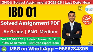 IBO 01 solved assignment 2025  MCOM IGNOU download.