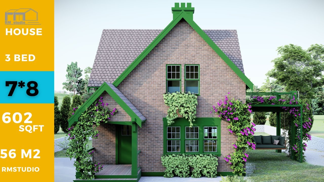 Tiny House Design Idea 7X8 Meters . (602 square foot) - YouTube