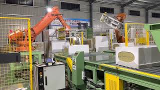 ABB robot Palletizing.Industrial robot palletizing.Industrial robots grab.Irb6640-205/275