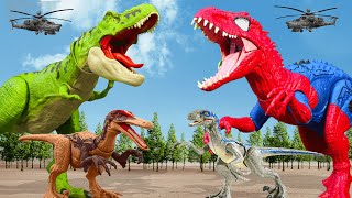 Jurassic Park The Lost World | Spider Indominus Rex vs T-rex Rescue Velociraptor | Jurassic World