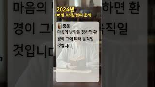 2024년 6월 3일 닭띠 운세 #오늘의운세 #내일의 운세 #닭띠 #띠별운세