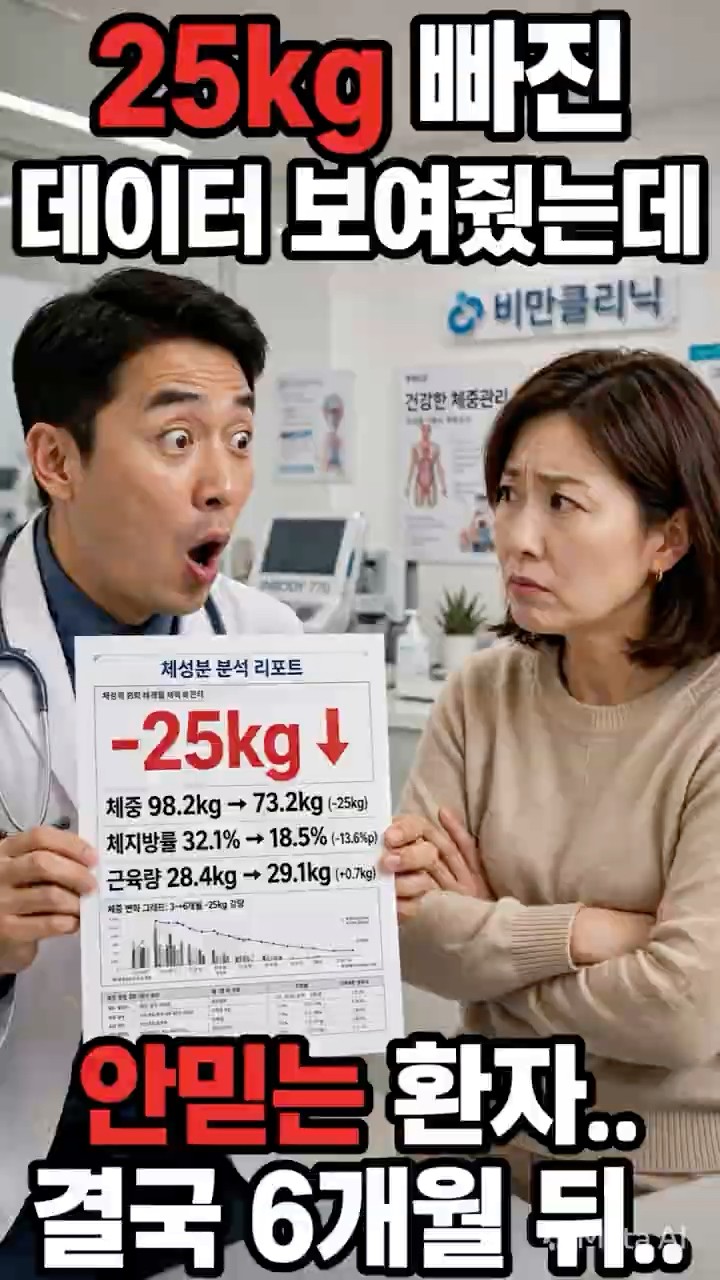 25kg 빠진 데이터 보여줬는데 안믿는 환자.. 결국 6개월 뒤..