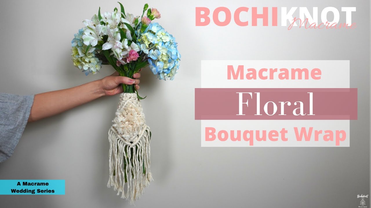 Macrame Wedding Bridal Bouquet Wrap, Boho Wedding Flower Wrap, Bridesmaids  Flower Wraps, , Bohemian Wedding Bouquet Wrap, Bride to Be Gift 