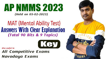 NMMS 2023 (AP) Exam Paper I MAT Paper Key I Answers with clear explanation I Useful to all exams