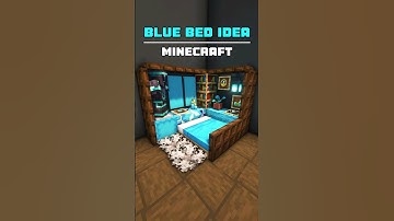 Blue Interior Bed Design 💙 #minecraft