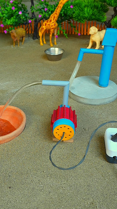 Mini hand pump project water with supply motor drinks the deer farm #waterpump #shorts #346