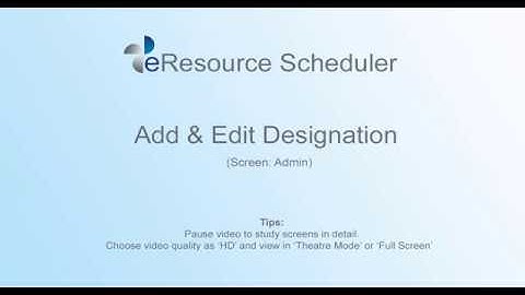 Add & Edit Designation - eRS Project Resource Planning