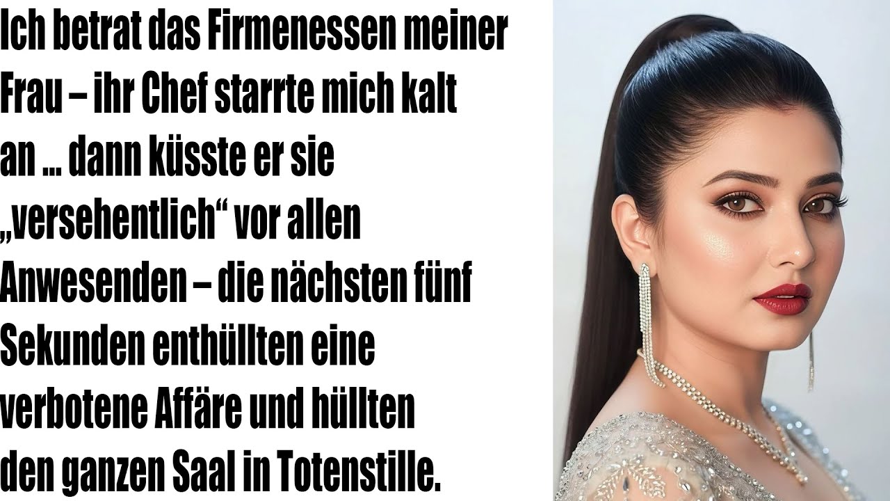 Ich betrat das Firmenessen meiner Frau – ihr Chef starrte mich kalt an… dann passierte es