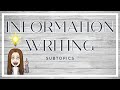 Information Writing Quiz