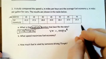 Class Video (Lesson 7.8 - Quadratic and Exponential Regression)
