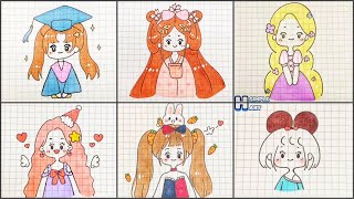 Vẽ chibi cô gái dễ thương, Vẽ tranh thư giãn mỗi ngày | Draw so cute #82