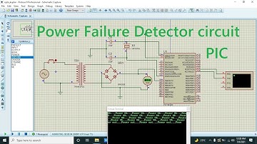 how to make a power failure detector circuit with pic microcontroller in proteus using microC