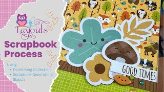 Happy Thanksgiving - Doodlebug - Pumpkin Spice - Double Page Scrapbook Layout - Life in Layouts