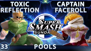 SSS 33 Captain Faceroll (Sheik) Vs. Toxic Reflection (Falcon) SSBM - Pools - Smash Melee