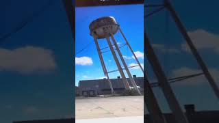 Water tower demolition fall down