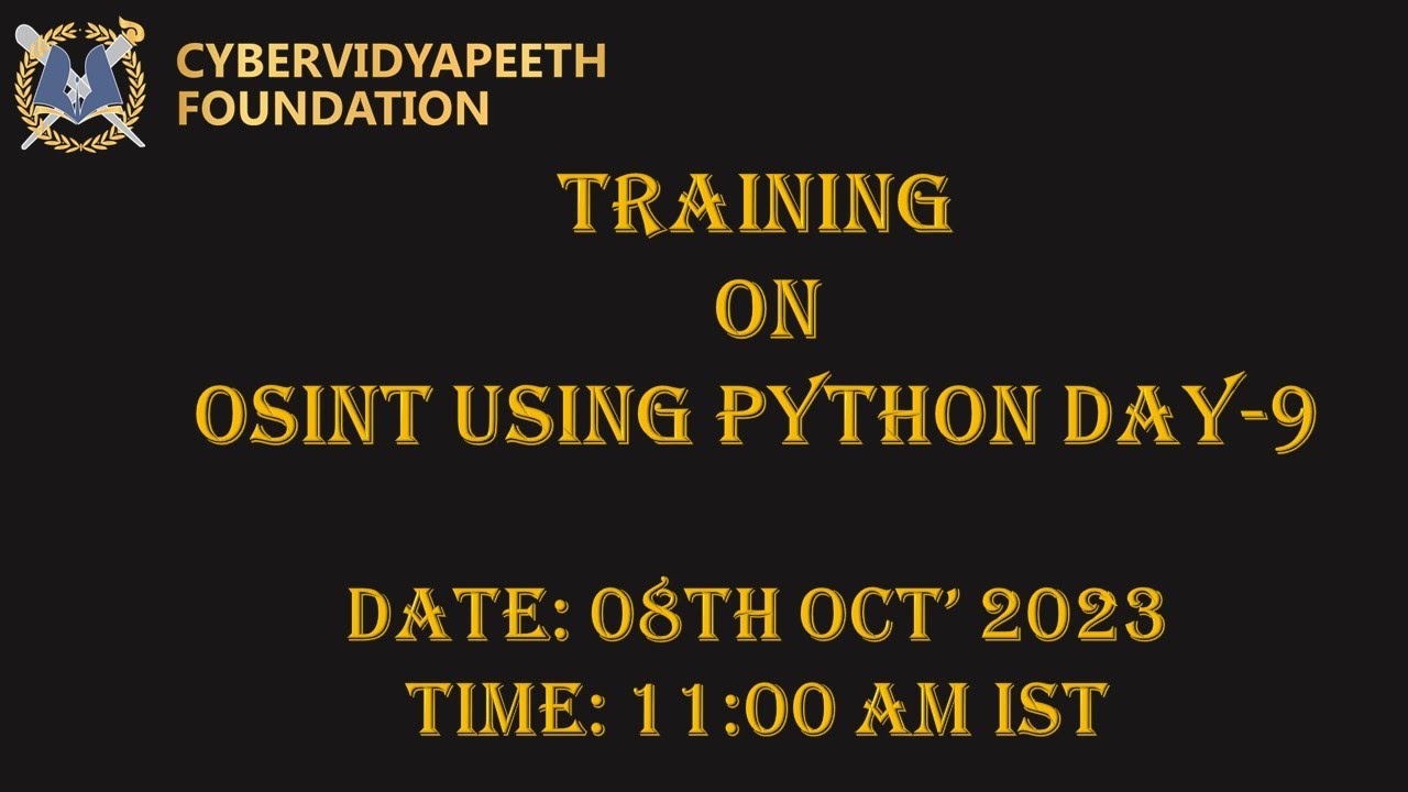 OSINT USING PYTHON DAY - 9 - YouTube