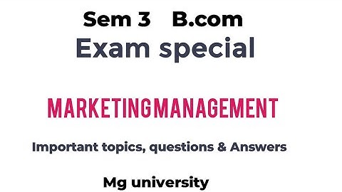Marketing management// Question paper Discussion// Exam special video // Sem 3