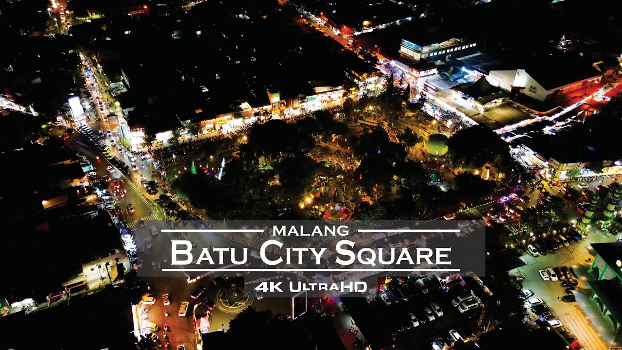 Batu City Tourist Square | View Drone 4K Video