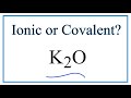 Potassium Oxide Bonding Concepts