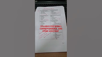 Syllabus BSPHCL CORRESPONDENCE clerk and  Store Assistant.