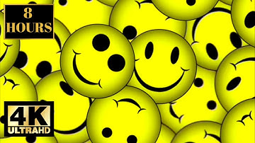 Happy Smiling Emoji Wallpaper Screensaver Background With Music 4K 8 HOURS