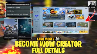 How to became WOW CREATOR in PUBG MOBILE | Full Explained | Part 1