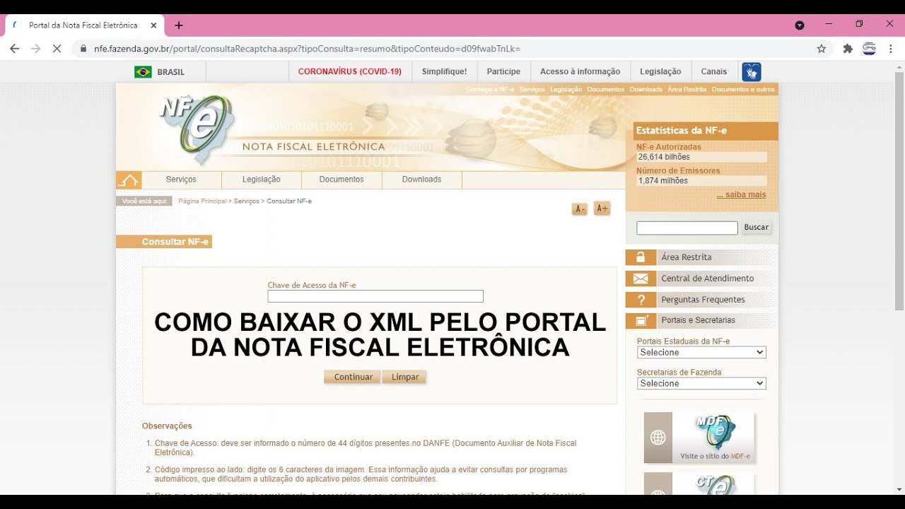 45.3_COMO BAIXAR O ARQUIVO XML NO PORTAL DA NOTA FISCAL ELETRÔNICA ...