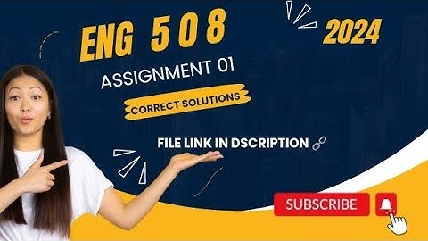 Eng 508 assignment 1 solution 2024|correct solution |download 📂 |#vu#exam