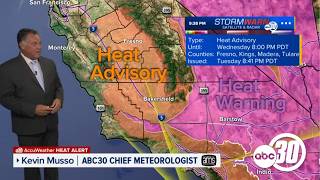 Heat Advisory in effect for Fresno Kings Madera and Tulare Counties 2026