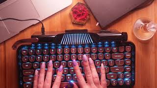 No Talking ASMR typing on a light-up keyboard that looks like a typewriter