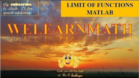 HOW TO FIND LIMITS IN MATLAB R2015b (32 bit)