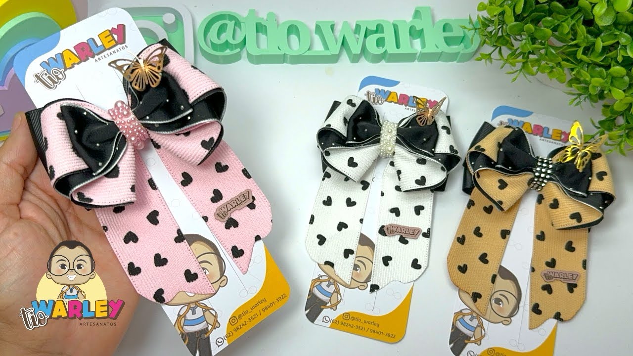 Laço Lindo com Pontas. Sheila Invertido com gravatinha.