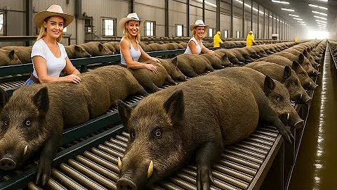 How Millions of Wild Boars Are Trapped & Processed – Massive Wild Boar Farming For Meat