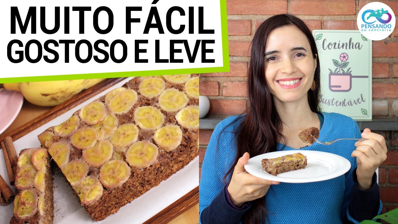 FÁCIL, SEM FARINHA, ÓLEO, OVOS E AÇÚCAR! BOLO DE BANANA MAIS SAUDÁVEL DA SUA VIDA