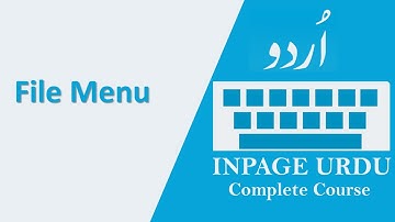 File Menu Part B | Inpage Urdu Typing Tutorials