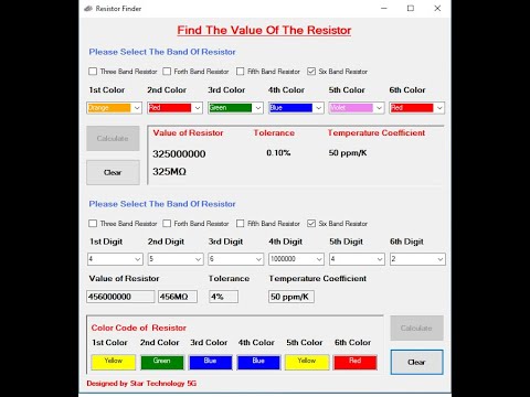 Resistor Color Code Finder 4 Band 5 Band and 6 Band Resistor