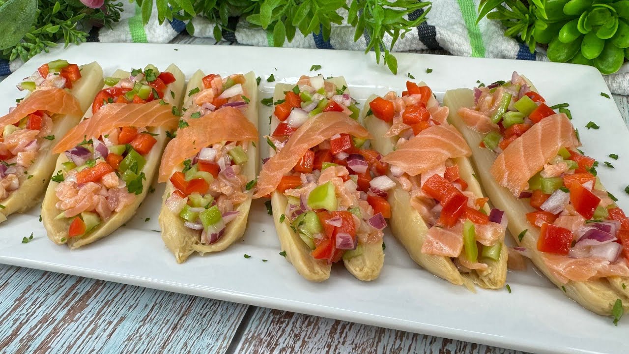 😎 Espárragos Rellenos de Picadillo de Salmon  - Recetas de verano 🤩 BRUTAL