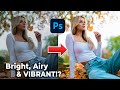 Photo editing tutorial bright airy  vibrant colorgrade in photoshop