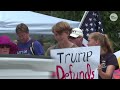 Outside Trump rally in Cobb County, GA, protesters denounce president. 'Donald is not welcome here.'