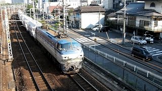 2015/07/31 【白ホキ & 赤ホキ】 JR貨物 5767レ & 8784レ 金山 / JR Freight: Hopper Cars at Kanayama