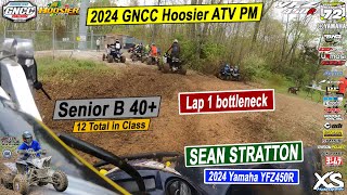 GNCC Hoosier ATV PM - Sean Stratton - Senior B 40+ YFZ450R - 2024 Indiana ATV XC Racing - GoPro POV