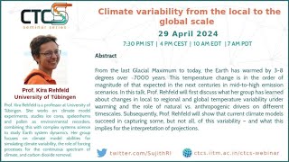 Climate variability from the local to the global scale- talk by Prof. Kira Rehfeld