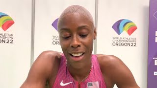 Shamier Little still Greatful after 4th place finish in the 400mH final at  the World Championships 