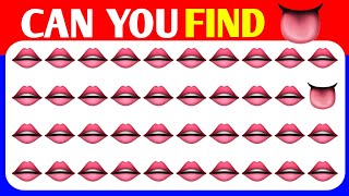 200 puzzles for GENIUS | Find the odd one out - EMOJI Edition 👄👅