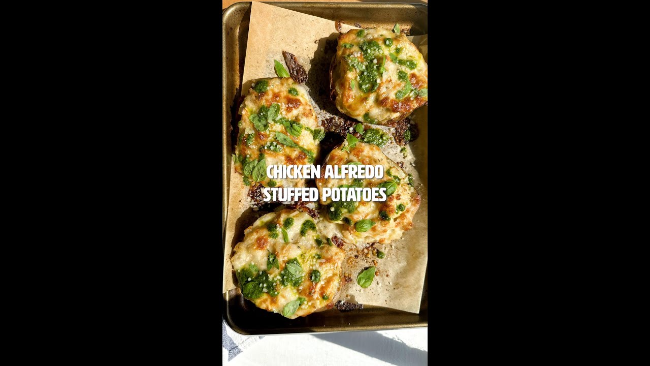 Market Haul Chicken Alfredo Stuffed Potatoes
