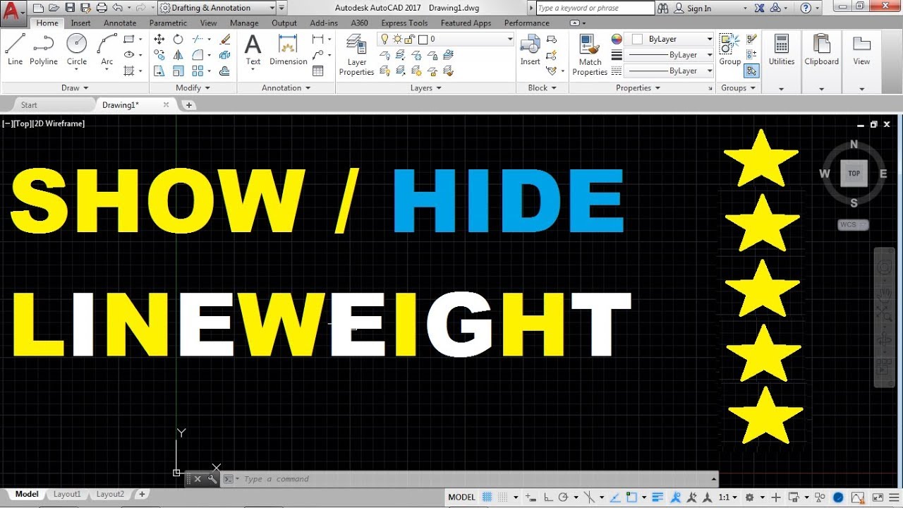 How To Show  Hide Lineweight In Autocad 2017