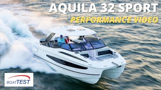 Aquila 32 Sport Power Catamaran (2021)  Test Video by BoatTEST.com
