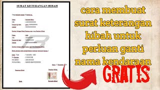 CARA MEMBUAT KETERANGAN HIBAH KENDARAAN UNTUK GANTI NAMA