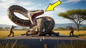 Epic Rescue: Heroes Fight a Giant Python to Save a Trapped Elephant #AnimalRescue #RealRescueStory