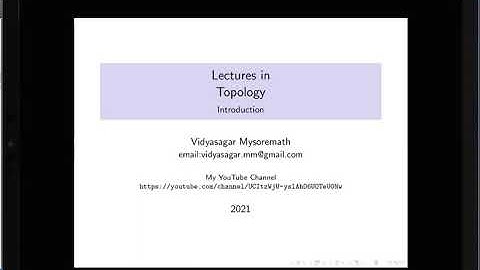 Topology Video Lecture Series